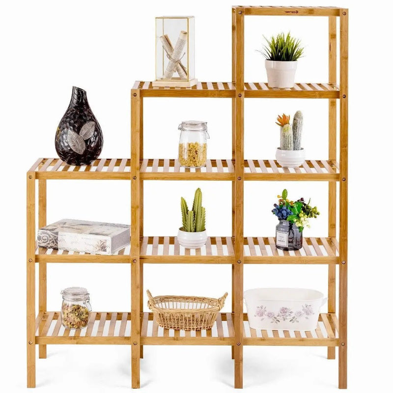 Bamboo Wood 5-Tier Versatile Bookcase Plant Stand Storage Rack by HomePacific