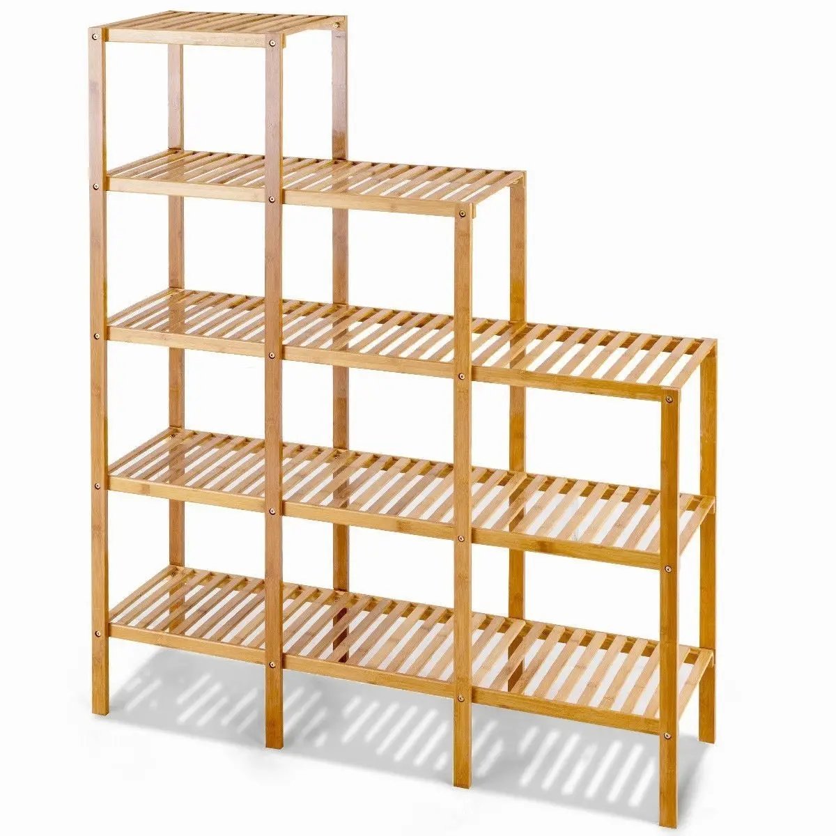Bamboo Wood 5-Tier Versatile Bookcase Plant Stand Storage Rack by HomePacific