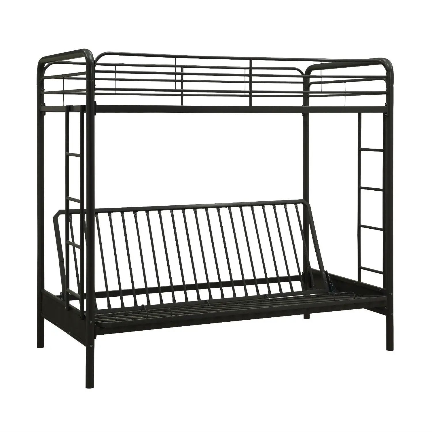 Twin over Full Futon Bunk Bed Sleeper Sofa in Black Metal by HomePacific