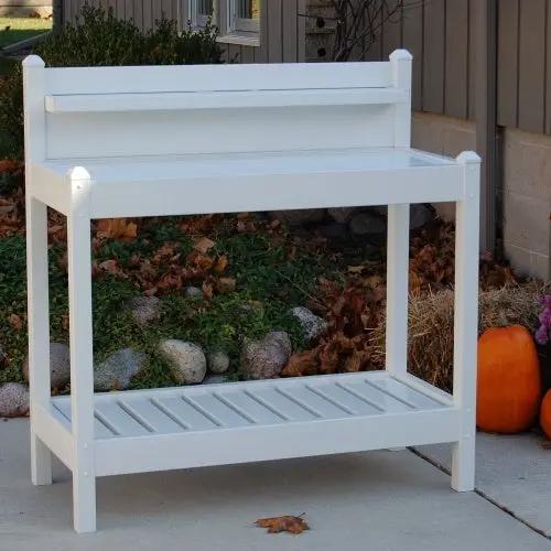 White PVC Vinyl Potting Bench Outdoor Garden Bakers Rack by HomePacific