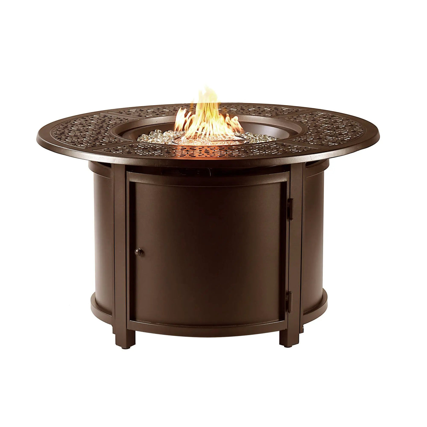Aluminum 44-in Round Propane Fire Table with Beads, Covers and Lid by Sharicks