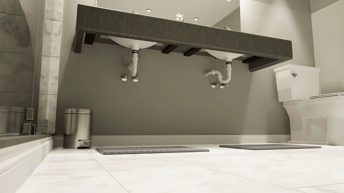 The Original Floating Bathroom Vanity Kit™ with wedi® & Original Vanity Bracket® by The Original Granite Bracket
