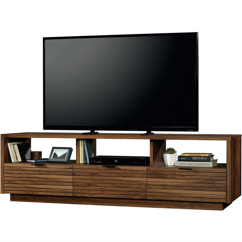 Modern Walnut Finish TV Stand Entertainment Center - Fits up to 70-inch TV by HomePacific