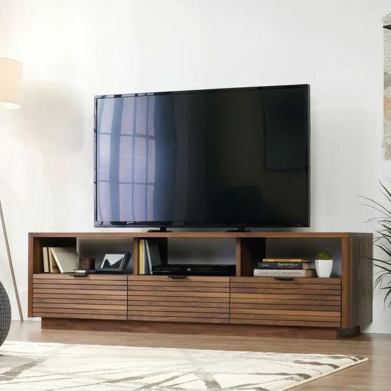 Modern Walnut Finish TV Stand Entertainment Center - Fits up to 70-inch TV by HomePacific