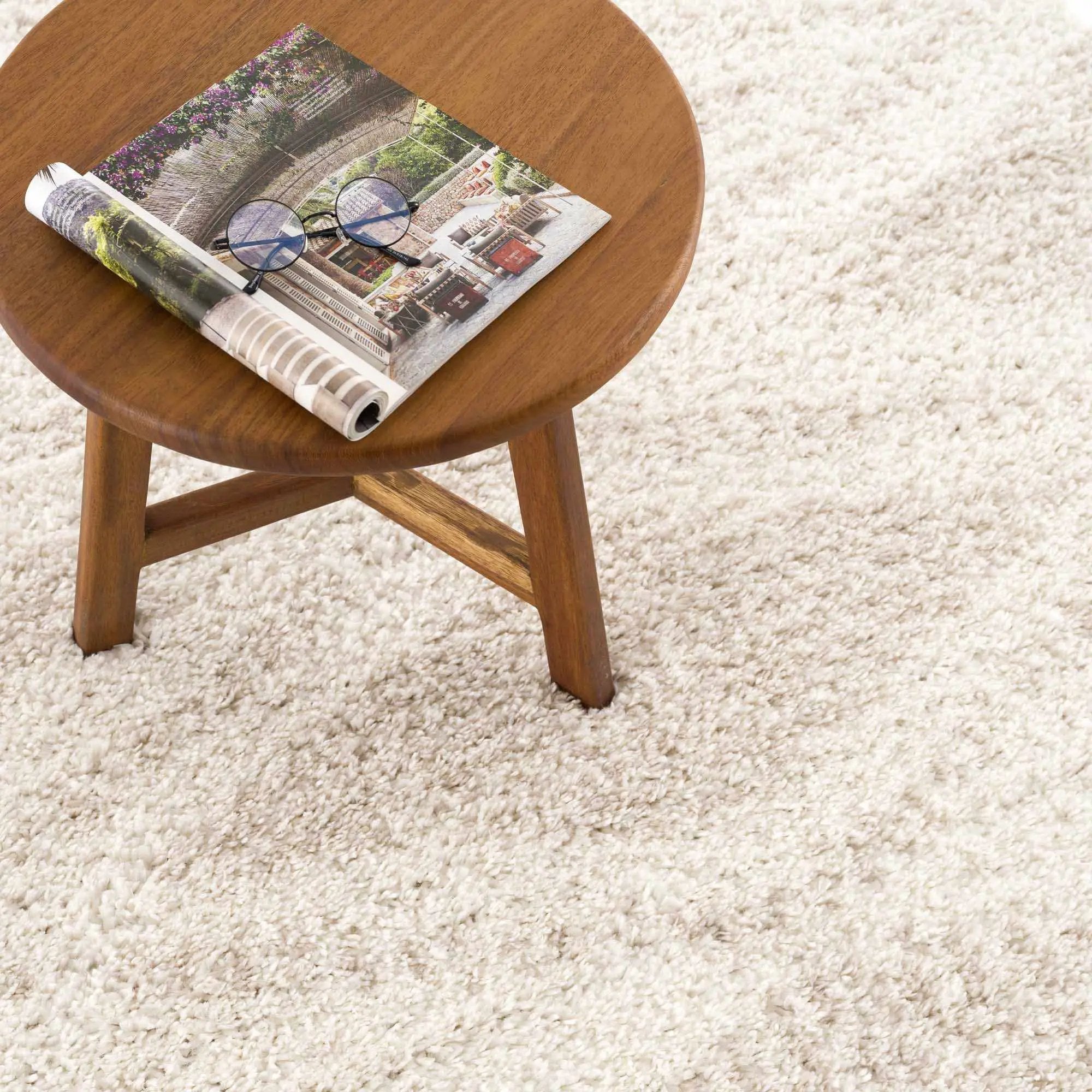 Trunding Plush Area Rug in Light Beige by Hauteloom
