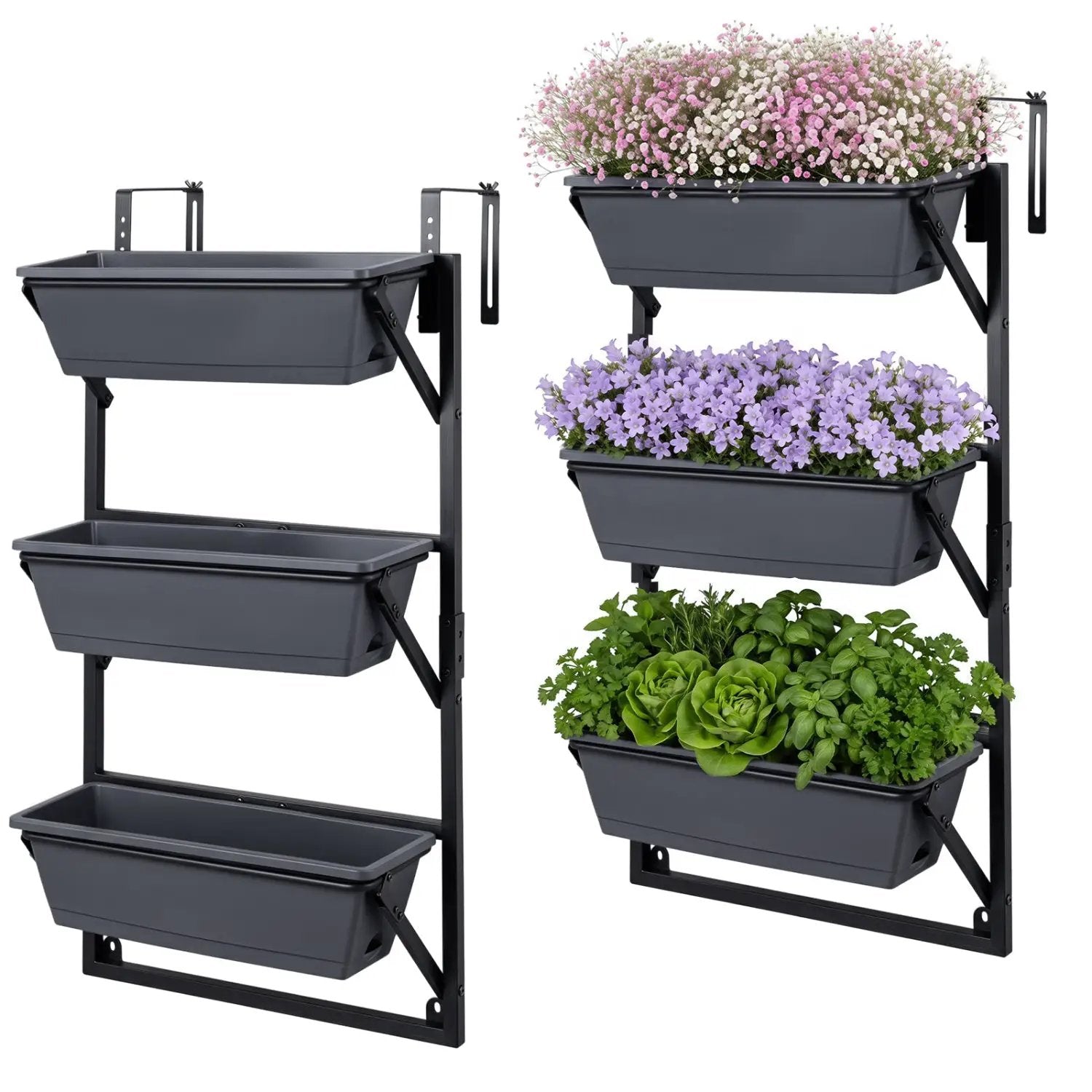 Deck Railing Planter Box with 3-Tier Adjustable Design by DirectDeals