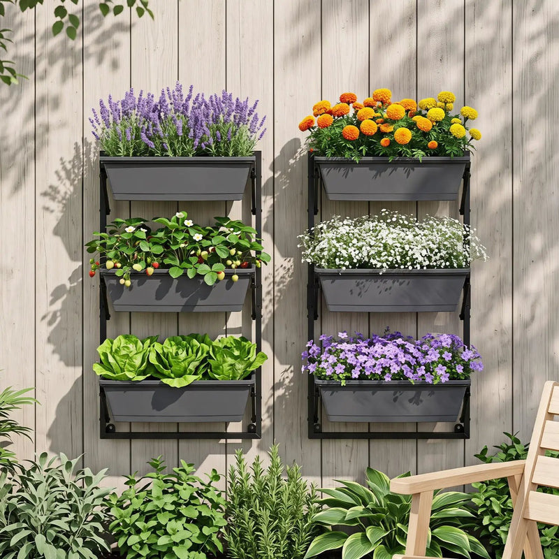 Deck Railing Planter Box with 3-Tier Adjustable Design by DirectDeals