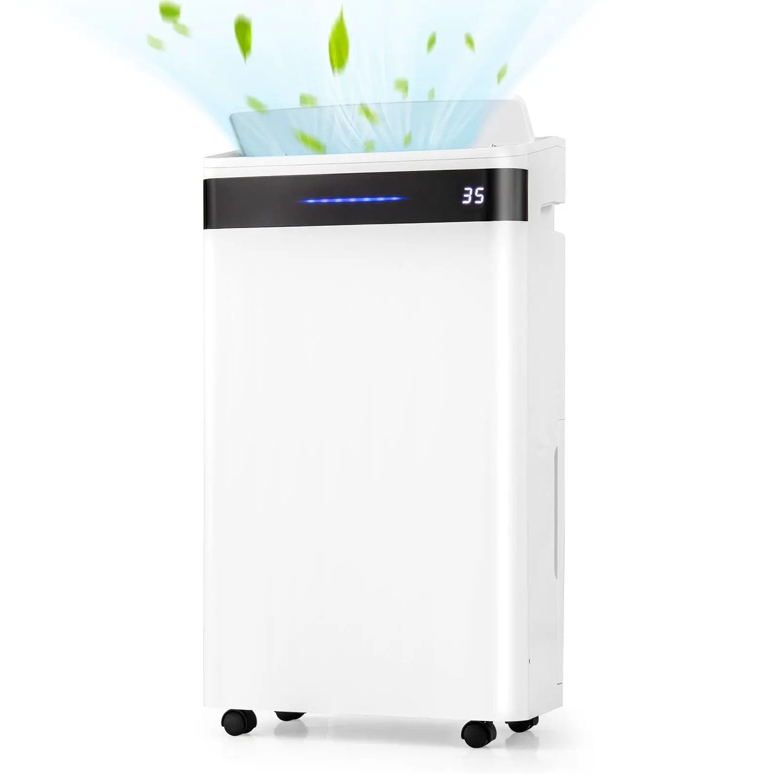 4500 Sq. Ft 57 Pint Dehumidifier for Home and Basement-White by DirectDeals