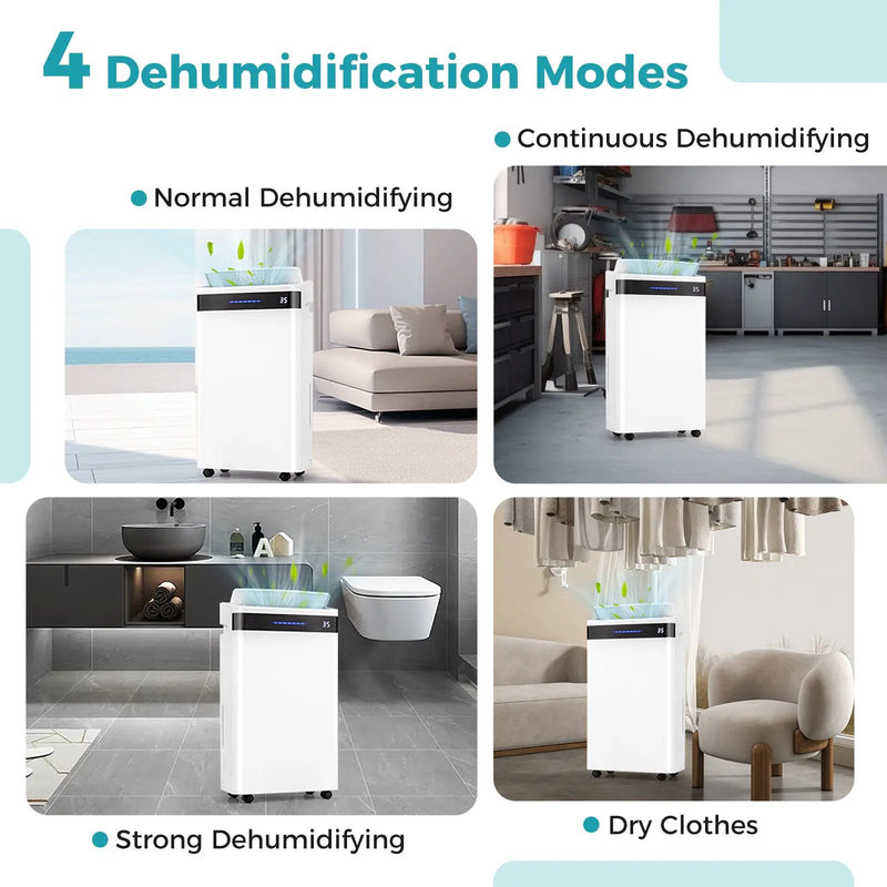 4500 Sq. Ft 57 Pint Dehumidifier for Home and Basement-White by DirectDeals