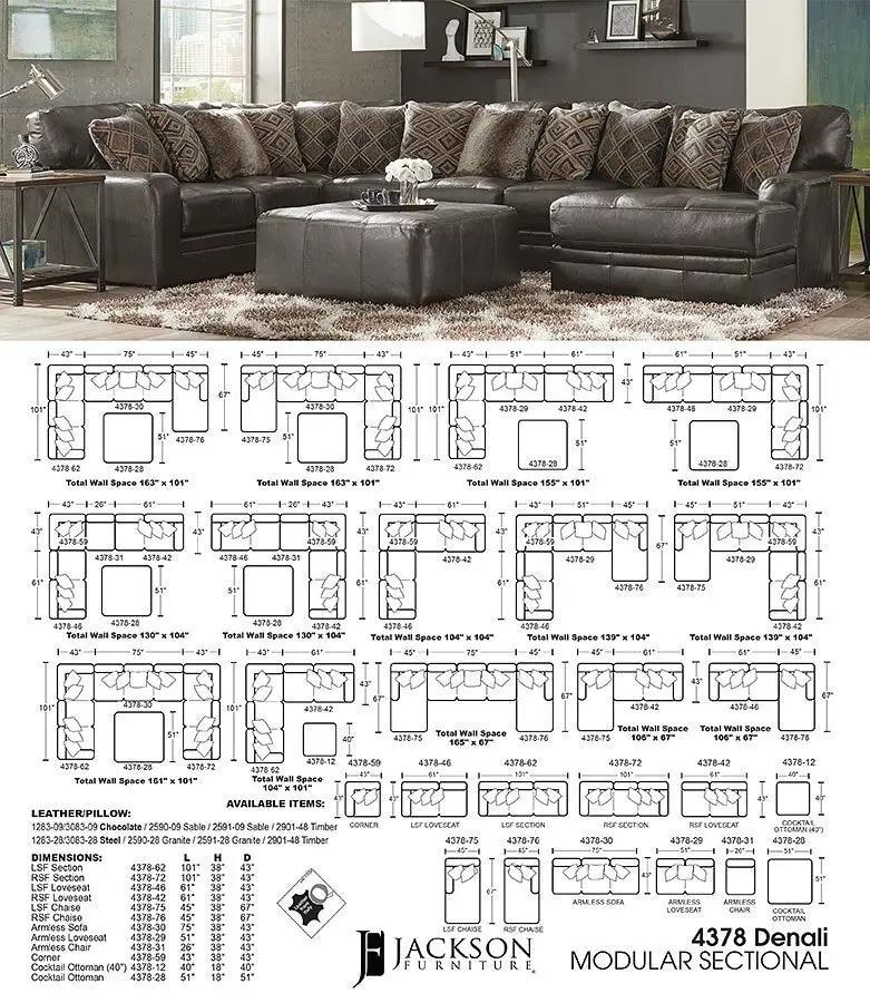 Denali ITALIAN LEATHER Sectional Collection by Jackson Furniture by Unique Piece Furniture