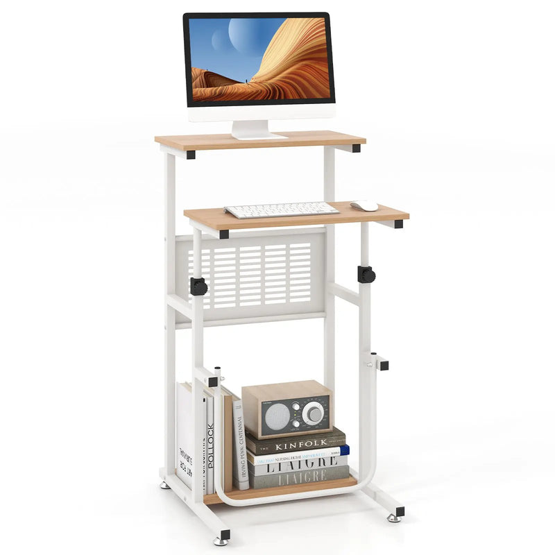 Standing Desk for Small Space Sit Stand Desk with Height Adjustable Desktop by DirectDeals
