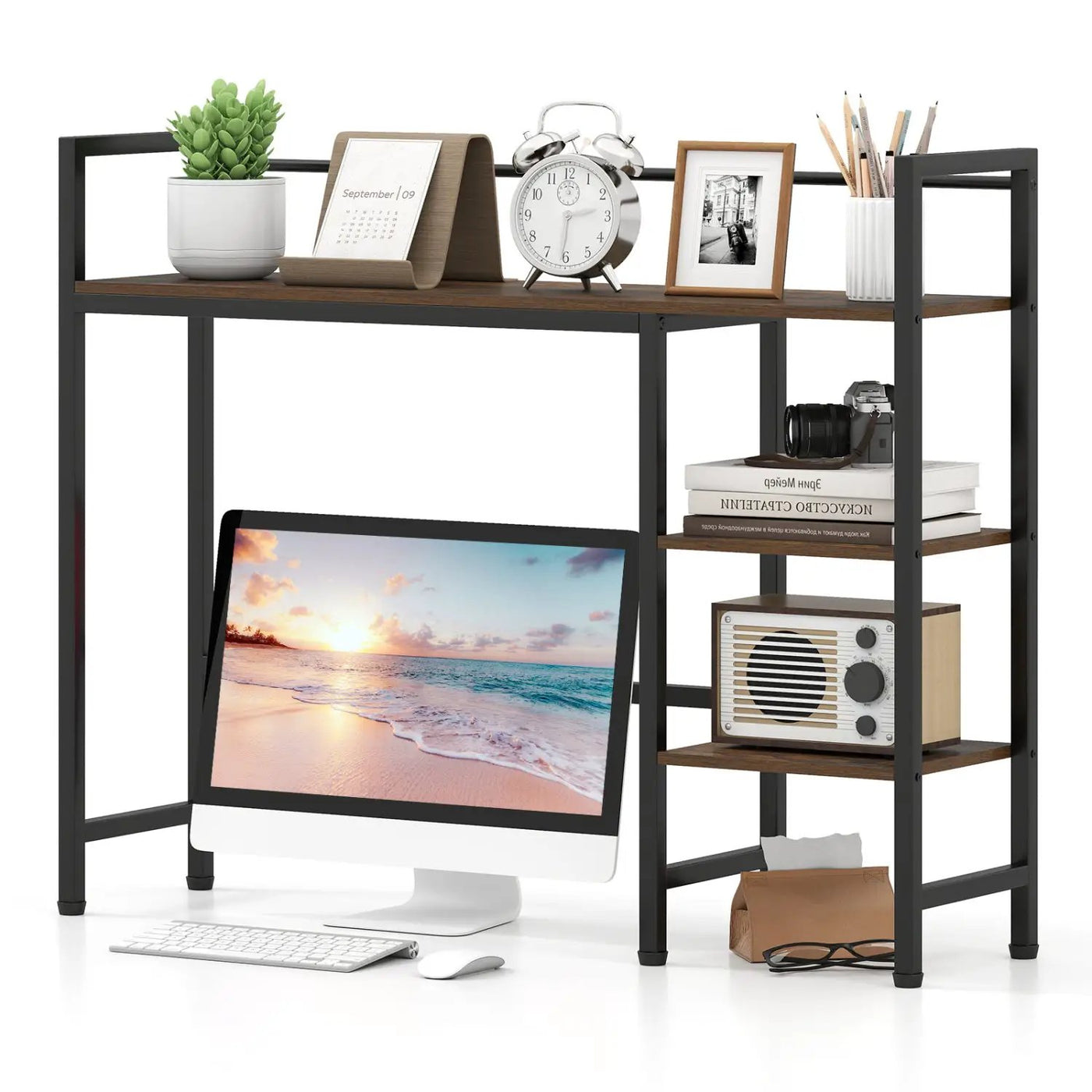 Desktop Bookshelf 38.5" with Storage Display Rack by DirectDeals