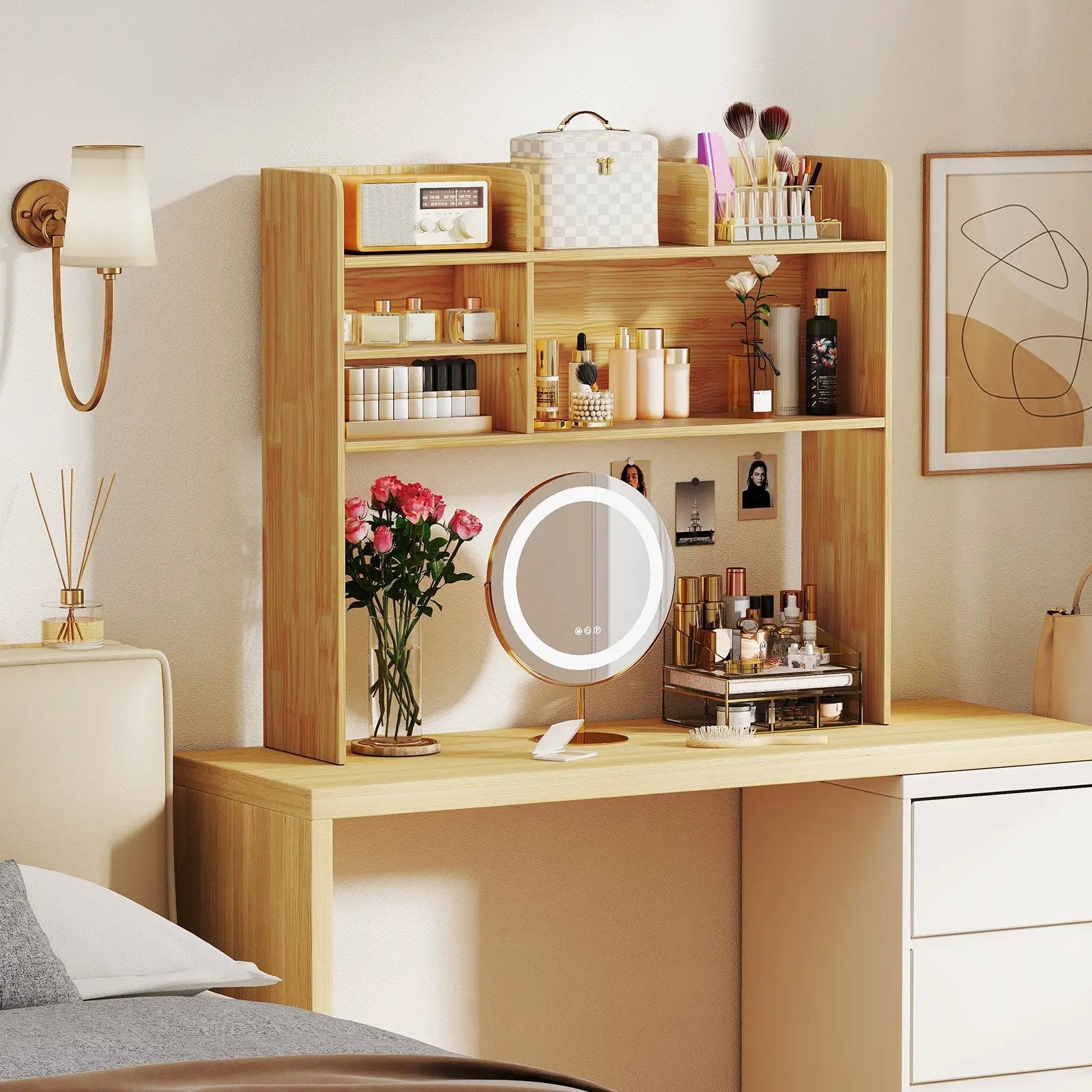 Desktop Bookshelf Countertop Storage Hutch with 6 Shelves by DirectDeals