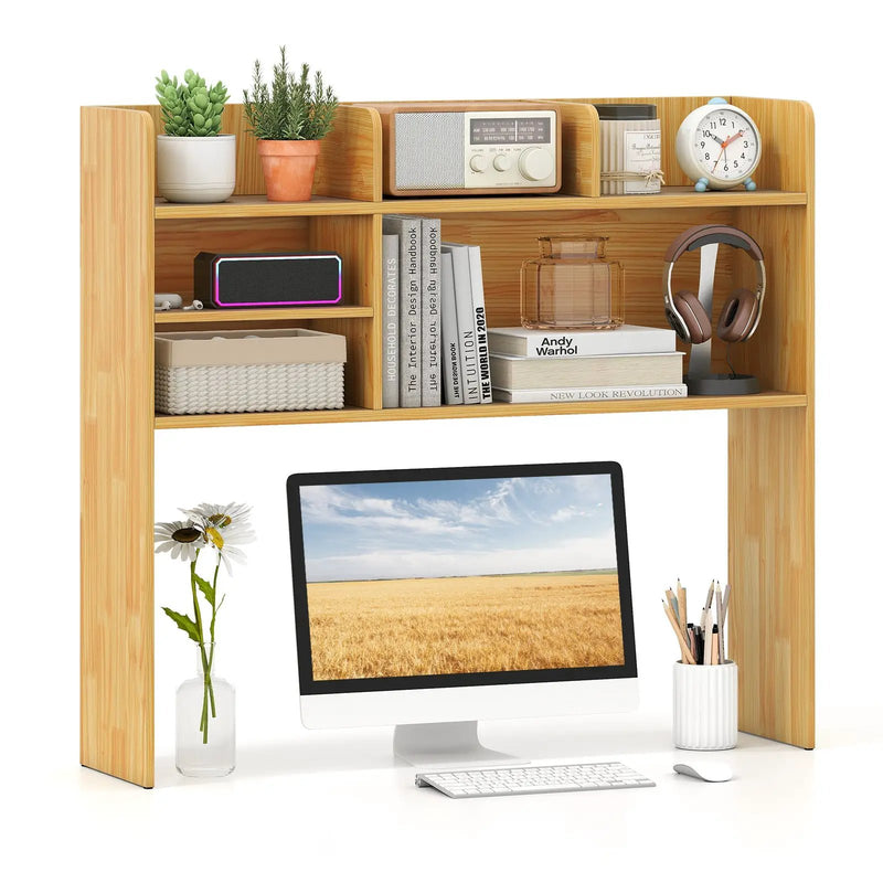 Desktop Bookshelf Countertop Storage Hutch with 6 Shelves by DirectDeals