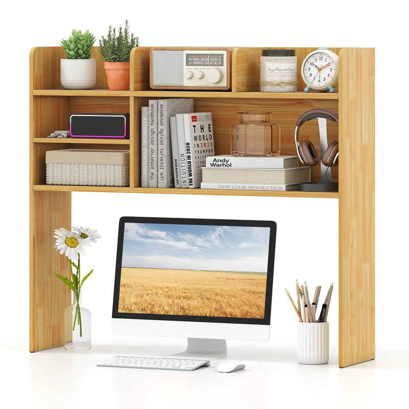 Desktop Bookshelf Countertop Storage Hutch with 6 Shelves by DirectDeals