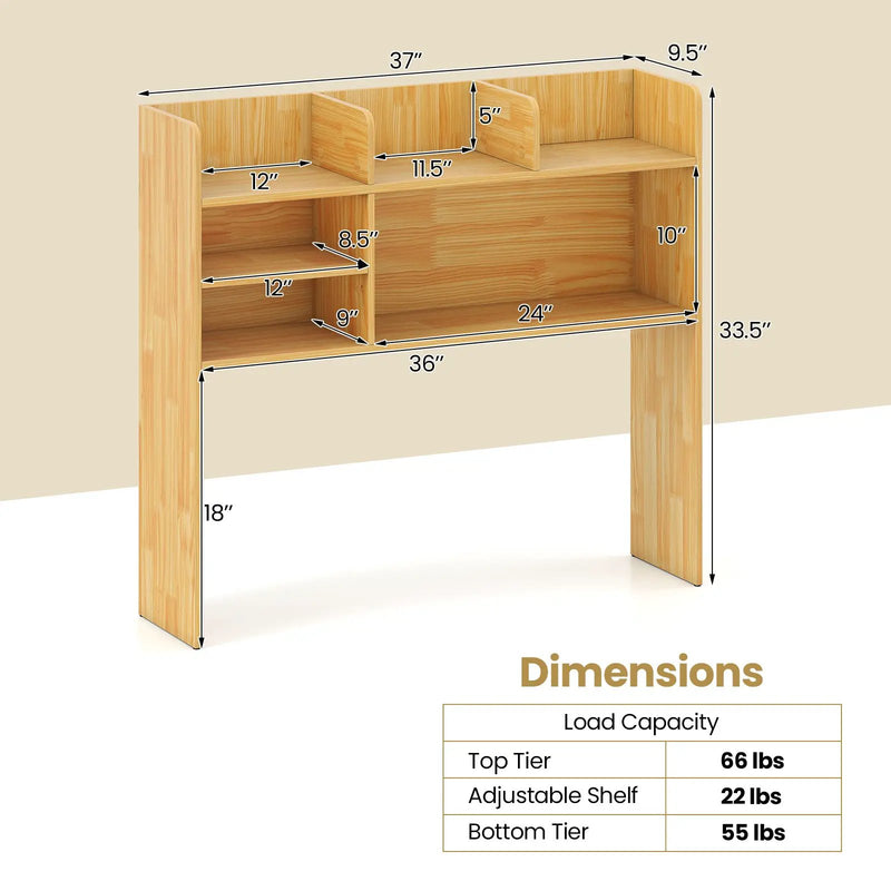 Desktop Bookshelf Countertop Storage Hutch with 6 Shelves by DirectDeals