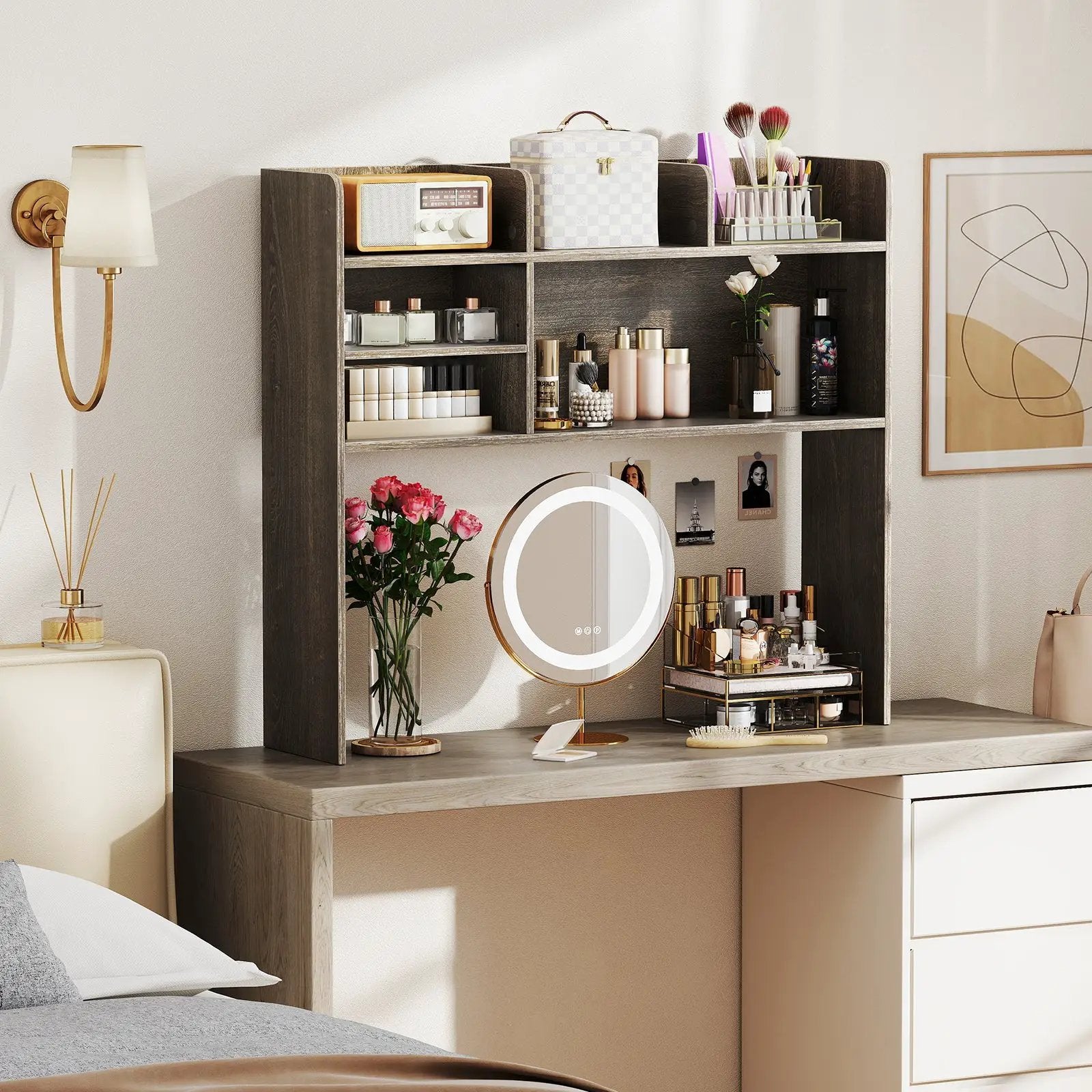 Desktop Bookshelf Countertop Storage Hutch with 6 Shelves by DirectDeals