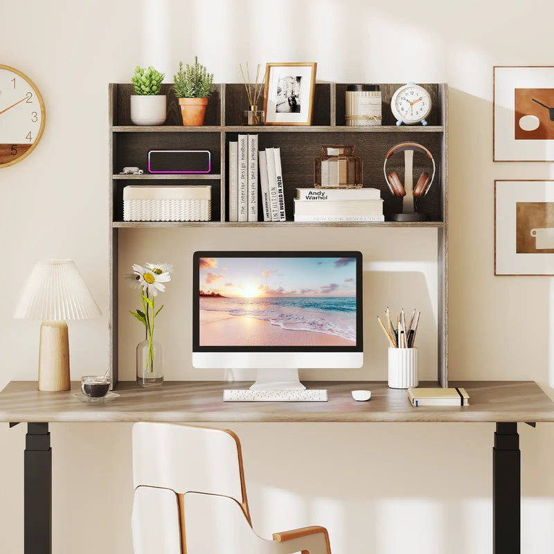 Desktop Bookshelf Countertop Storage Hutch with 6 Shelves by DirectDeals