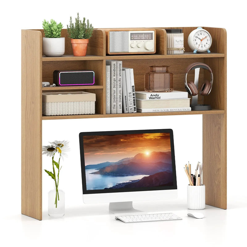 Desktop Bookshelf Countertop Storage Hutch with 6 Shelves by DirectDeals