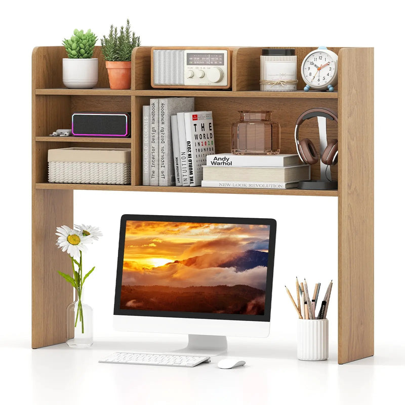 Desktop Bookshelf Countertop Storage Hutch with 6 Shelves by DirectDeals