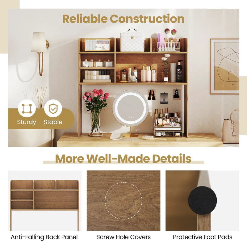 Desktop Bookshelf Countertop Storage Hutch with 6 Shelves by DirectDeals