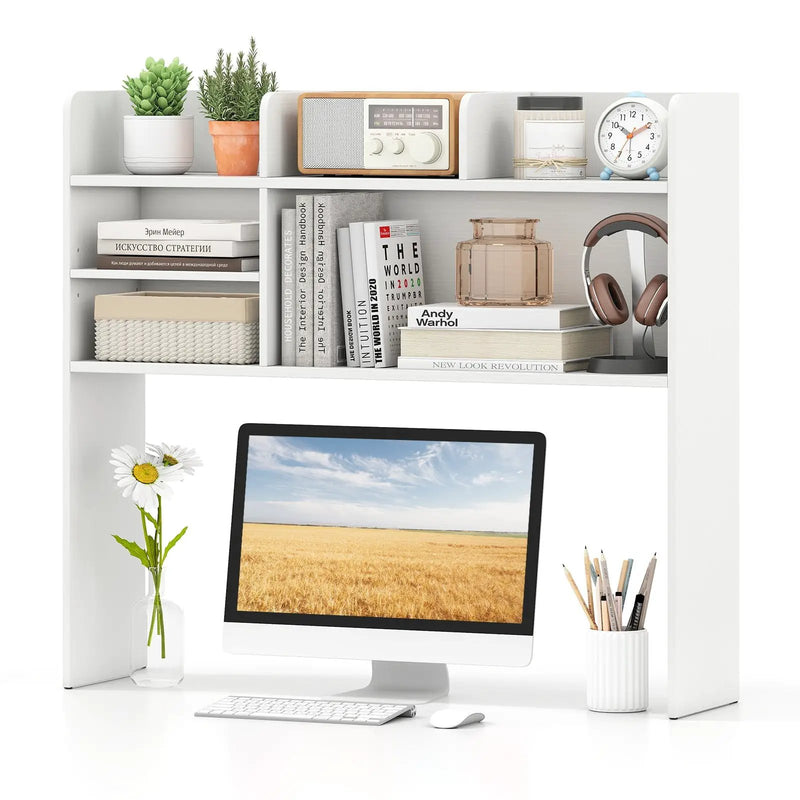 Desktop Bookshelf Countertop Storage Hutch with 6 Shelves by DirectDeals