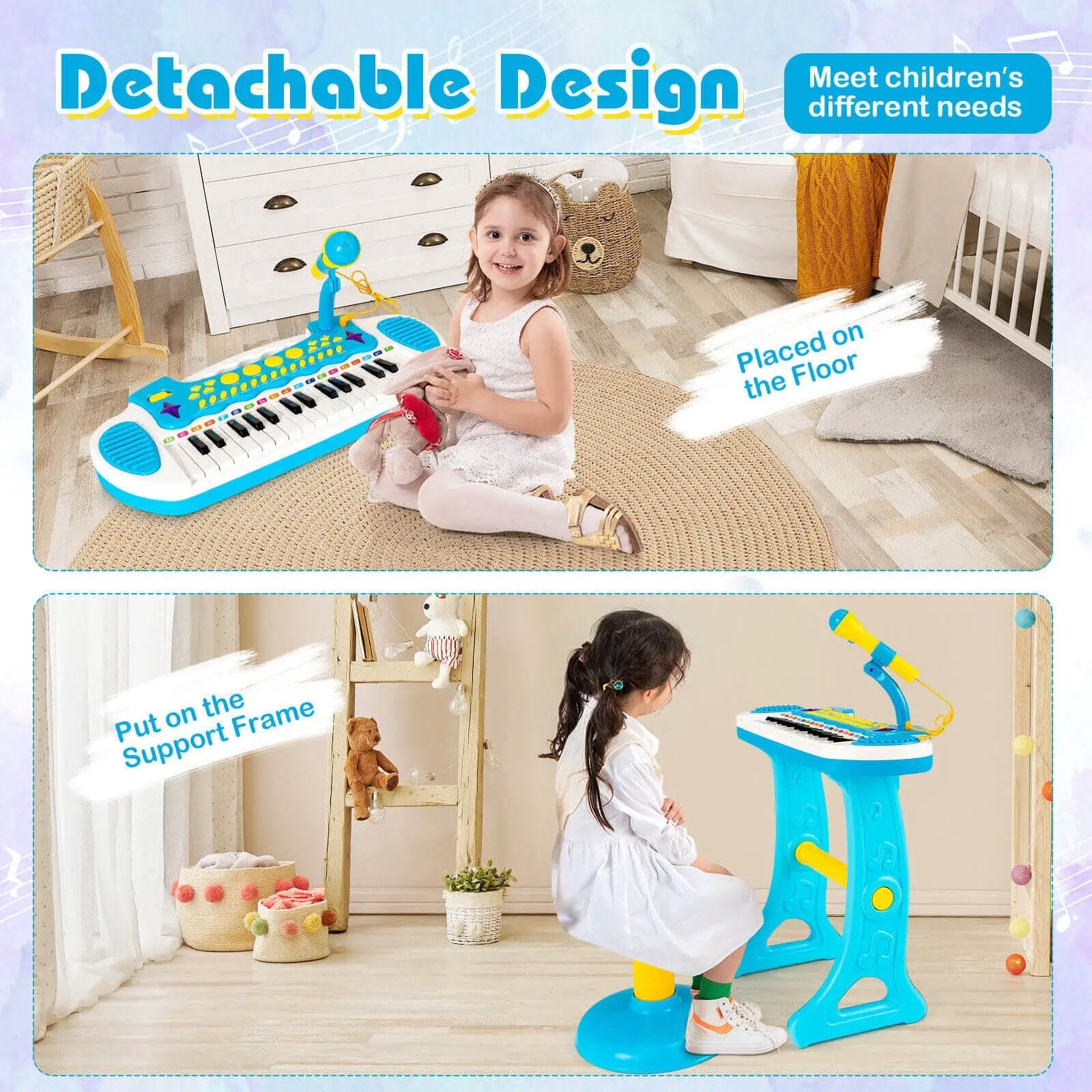 31-Key Kids Piano Keyboard Toy with Microphone and Multiple Sounds for Age 3+ by DirectDeals