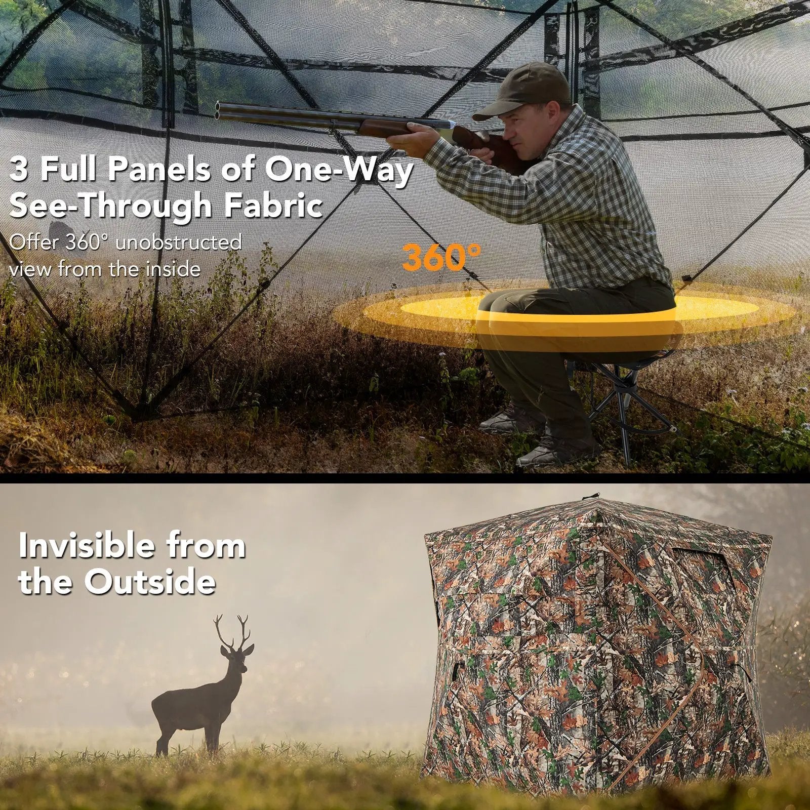 5-IN-1 Detachable Hunting Blind for 2-3 People with Skylight by DirectDeals