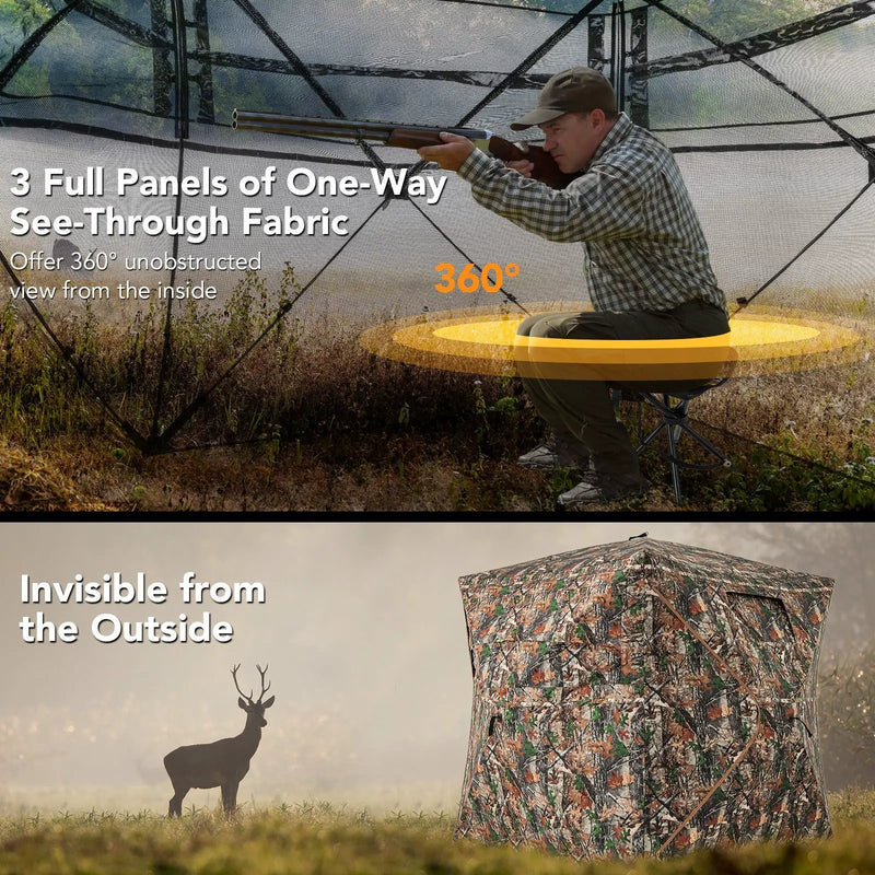 5-IN-1 Detachable Hunting Blind for 2-3 People with Skylight by DirectDeals