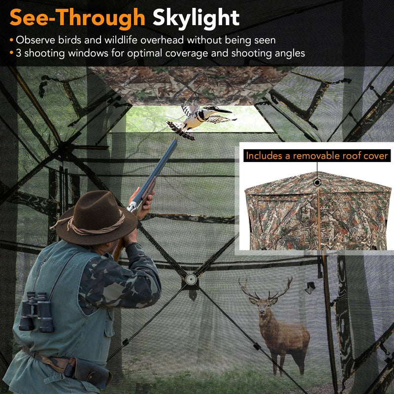 5-IN-1 Detachable Hunting Blind for 2-3 People with Skylight by DirectDeals