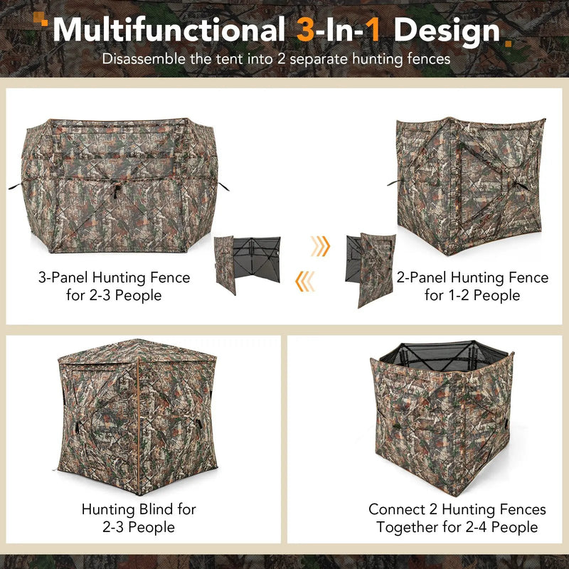 5-IN-1 Detachable Hunting Blind for 2-3 People with Skylight by DirectDeals