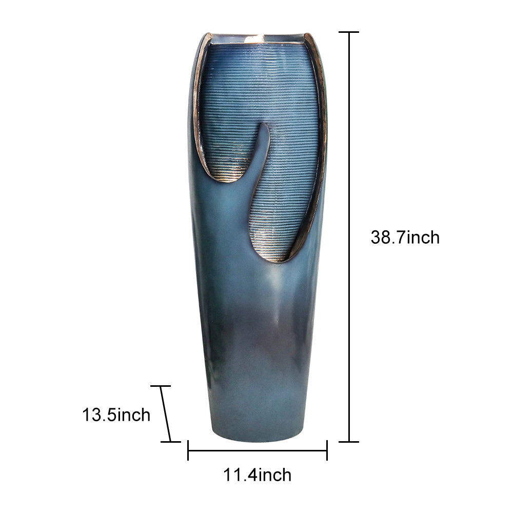 Concrete Turquoise Cracked Jar Outdoor Fountain 38 Inch, dimensions drawing