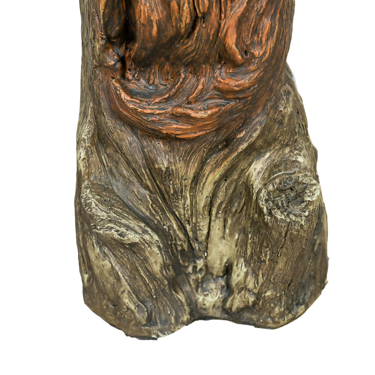 Concrete Stone Bird Bath Old Man Tree Face 23 Inch, detail
