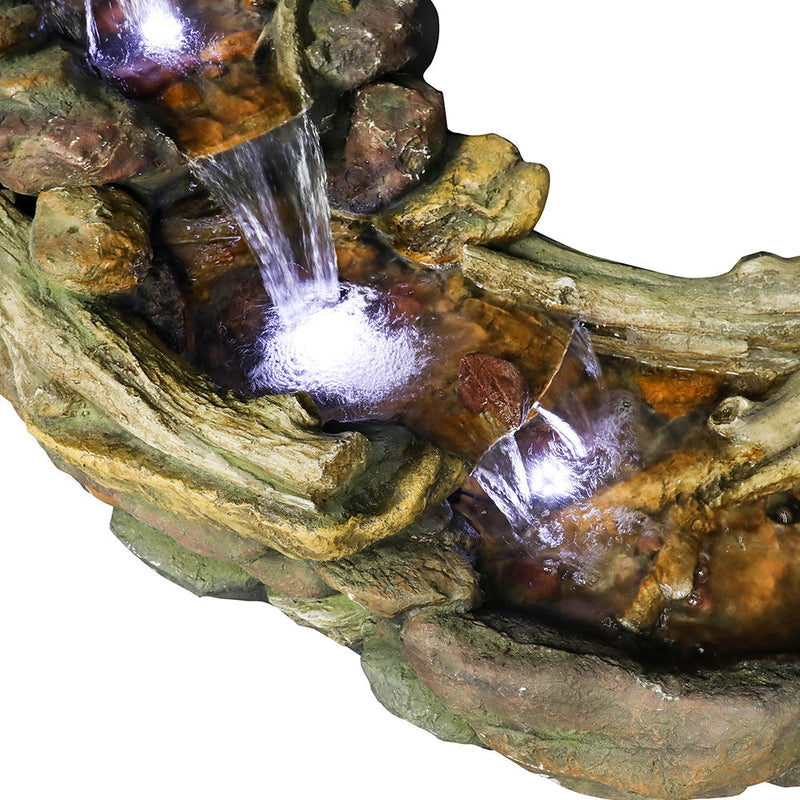 Resin Driftwood Creek Horizontal Outdoor Fountain 39 in, detail