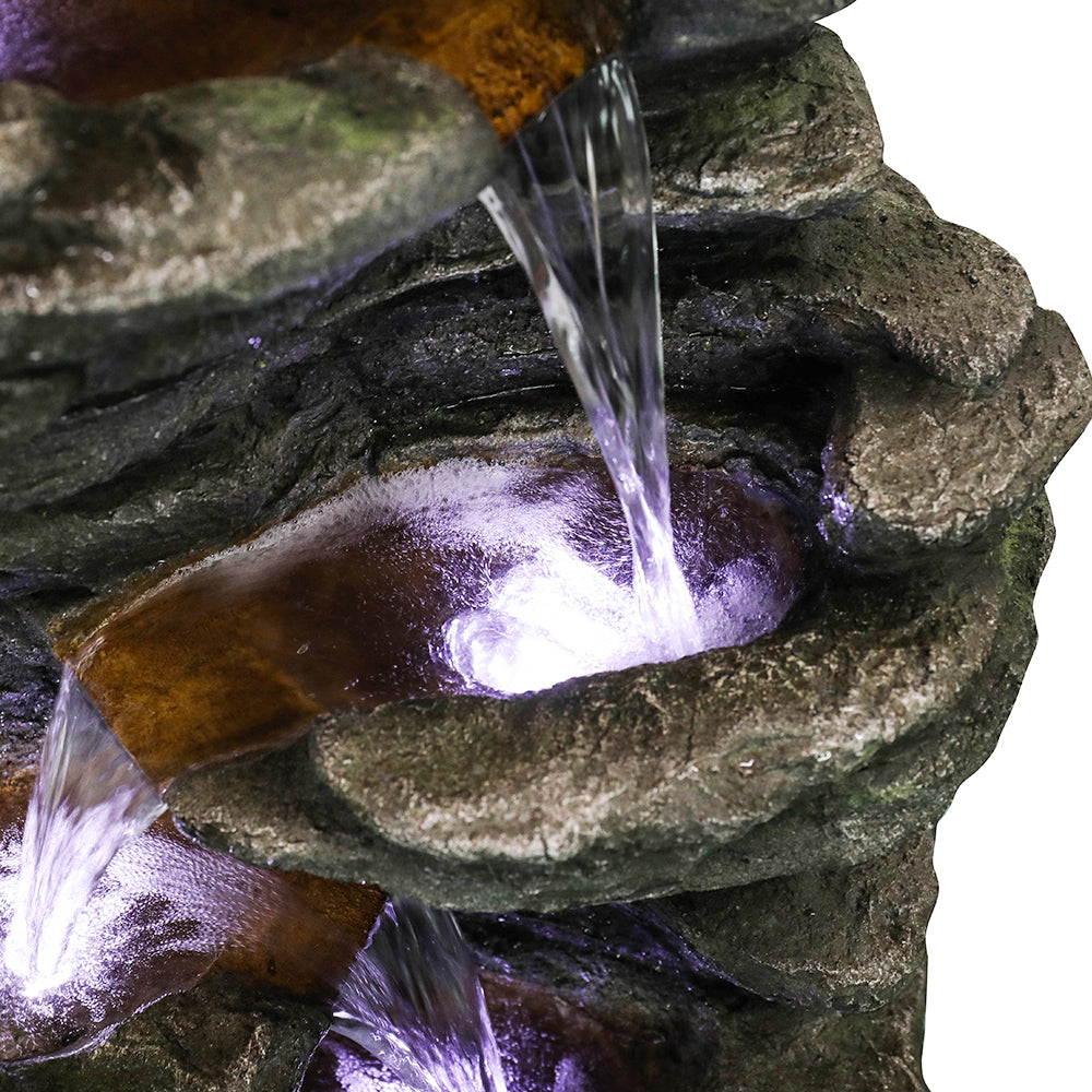 Resin Flagstone Outdoor Water Fountain with Moss 40 in, detail