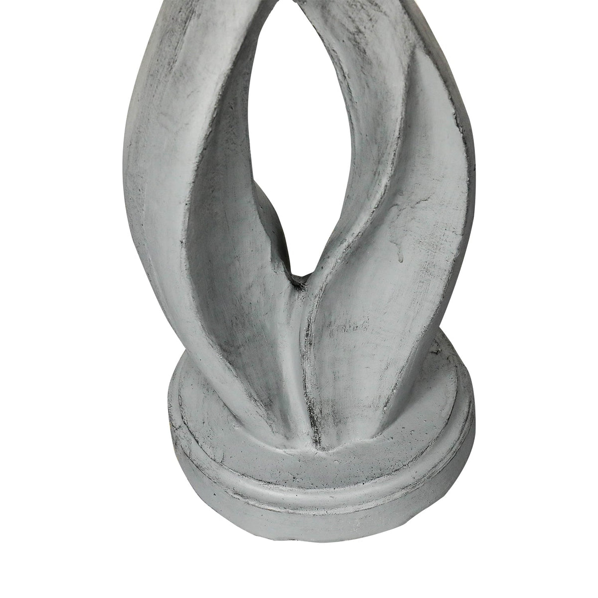 Concrete Bird Bath Contemporary Twin Cutout 22 Inch, detail