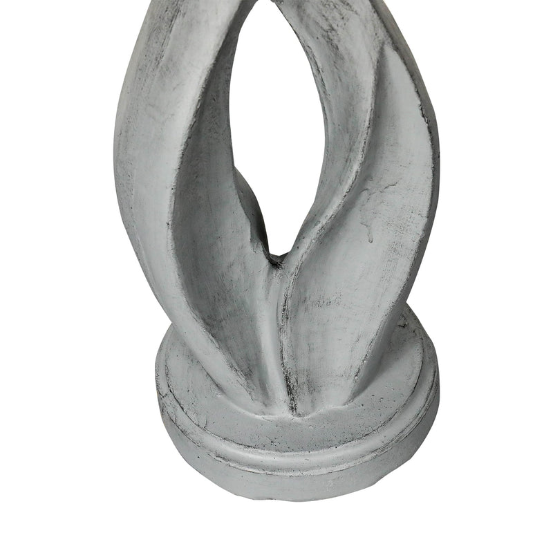Concrete Bird Bath Contemporary Twin Cutout 22 Inch, detail