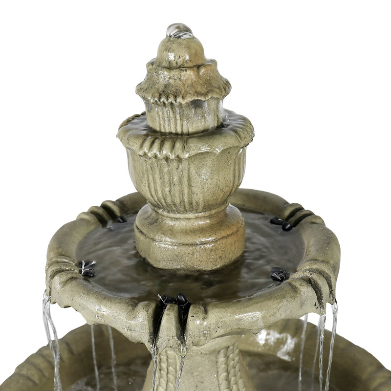 Concrete Water Fountain Pedestal Scalloped 3 Tier, detail