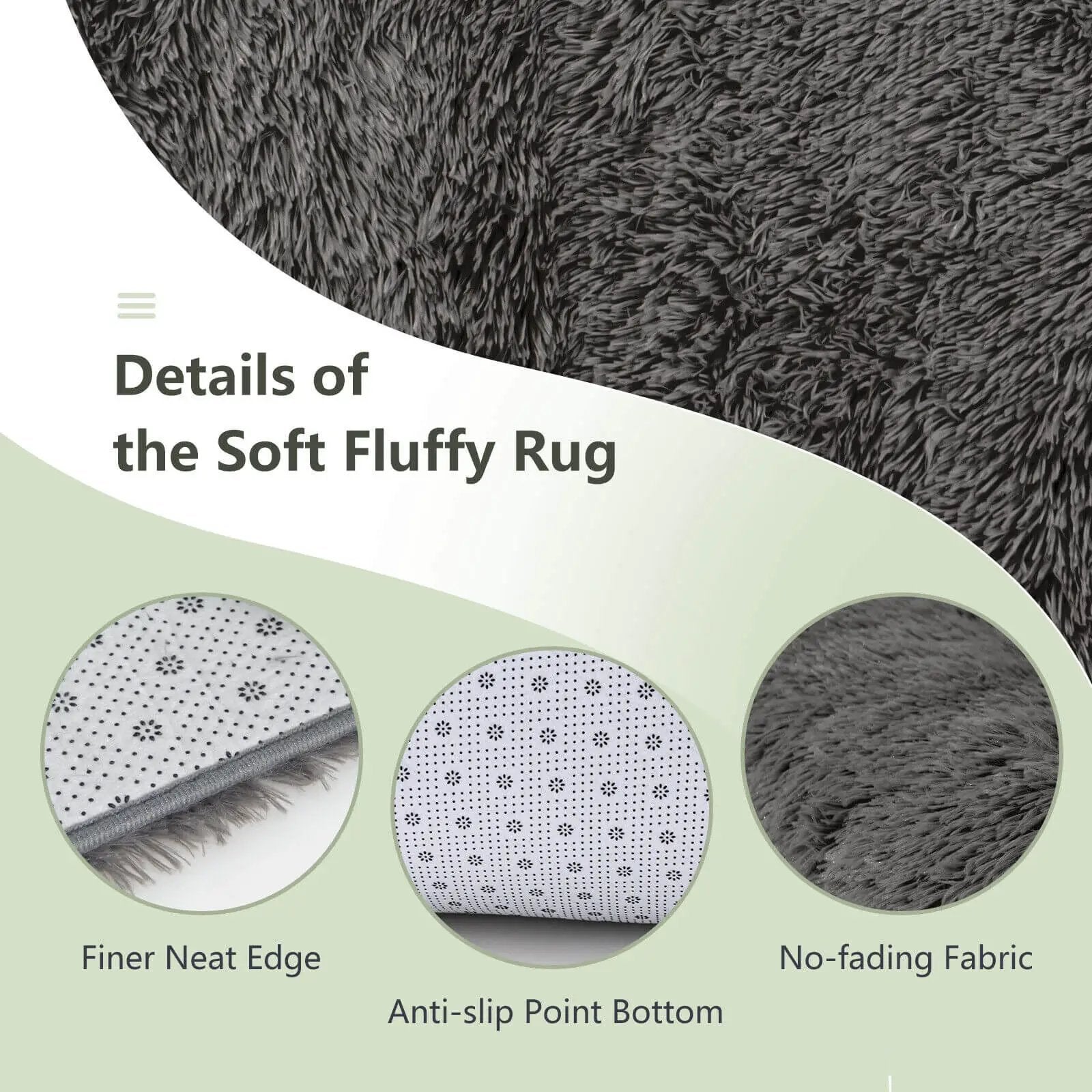 5 x 7 Feet Modern Rectangular Soft Shag Area Rug for Living Room Bedroom by DirectDeals