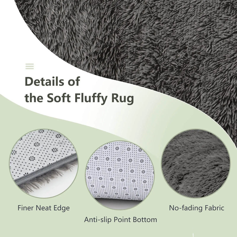 5 x 7 Feet Modern Rectangular Soft Shag Area Rug for Living Room Bedroom by DirectDeals