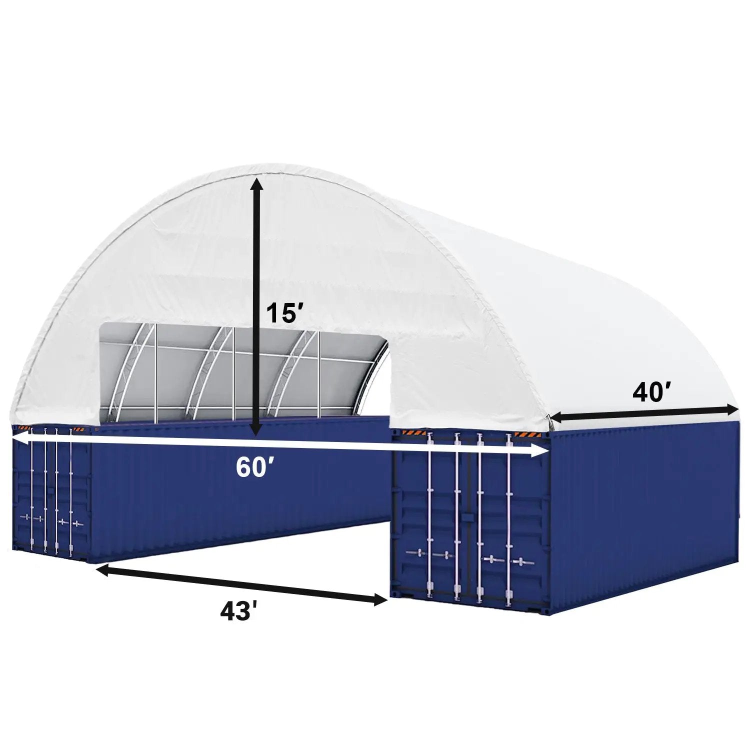 60'x40'x15' Double Truss Container Canopy Shelter by Chery Industrial