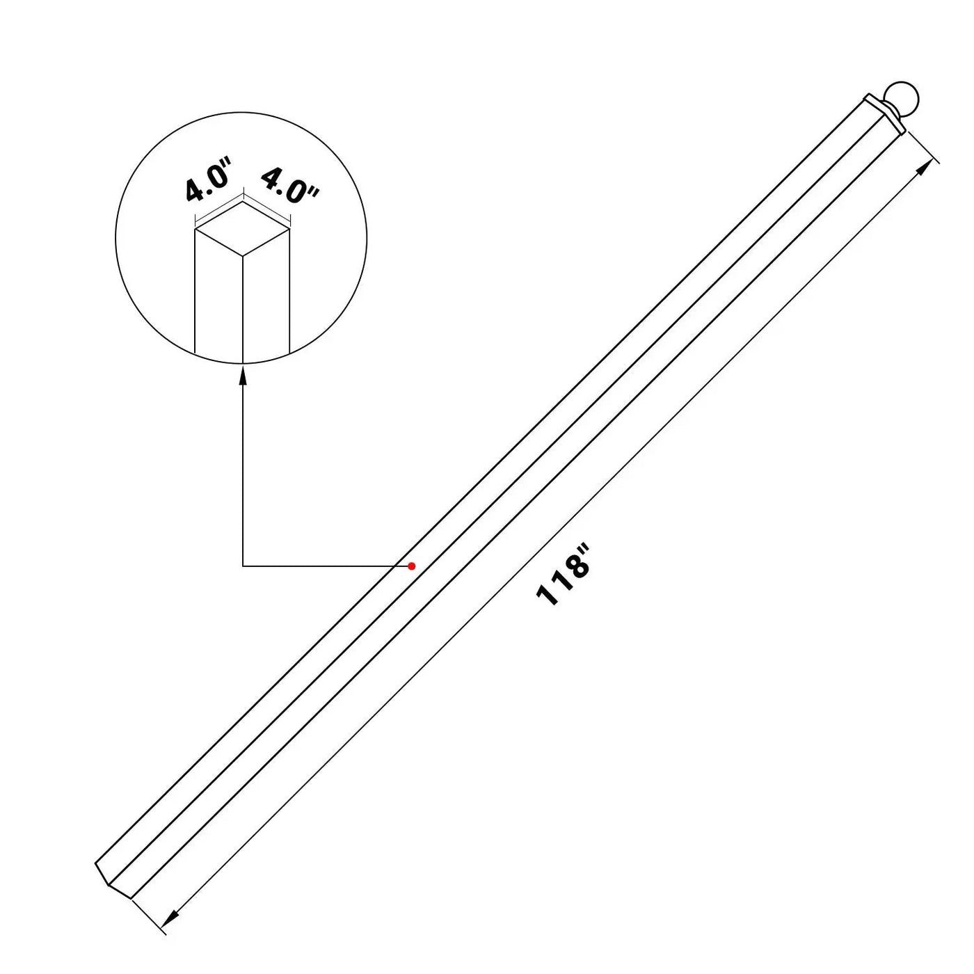 10'x4"x4" Gate Post with Brackets for Dual Swing Driveway Gates, Set of 2 by Chery Industrial