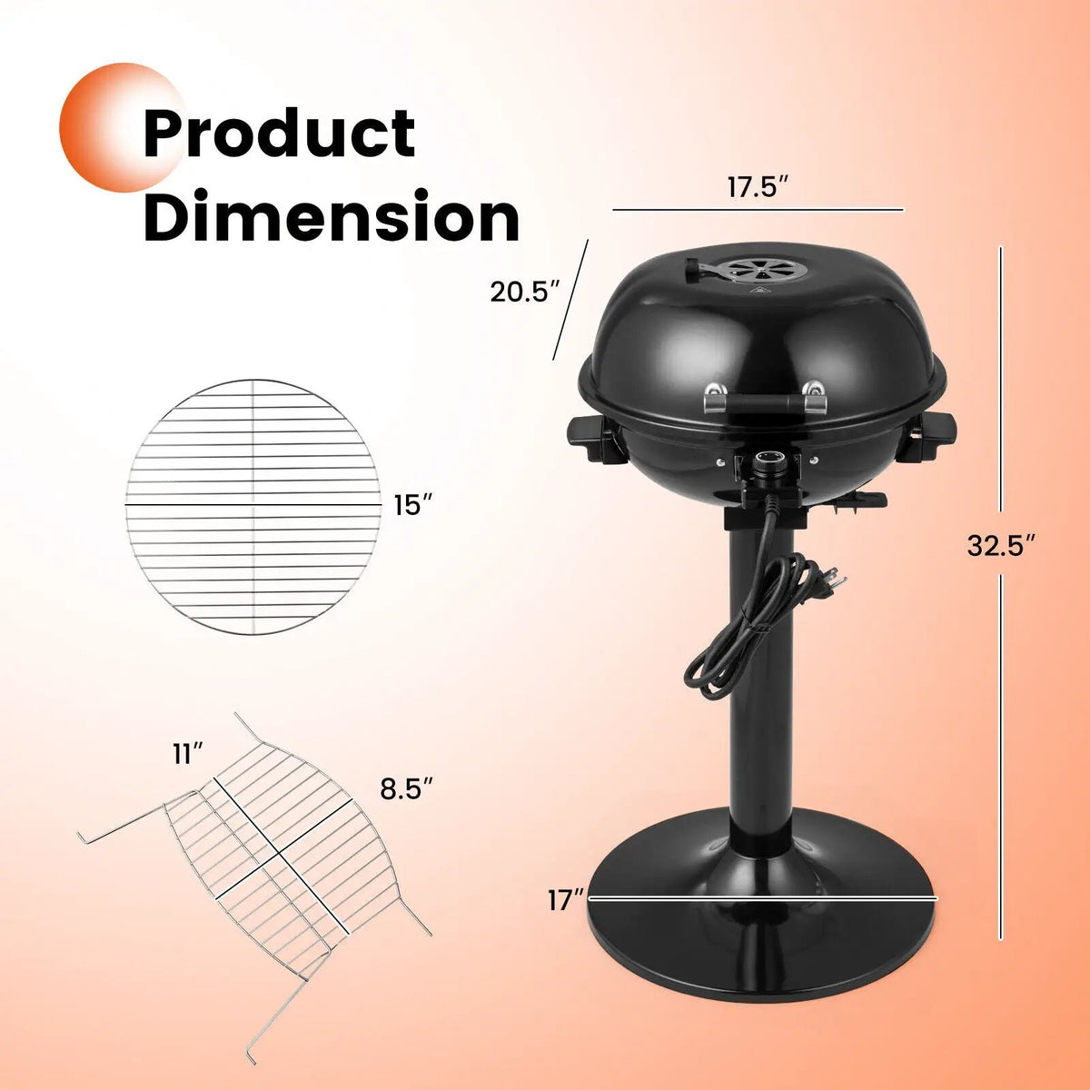 1600W Electric BBQ Grill with Removable Non by DirectDeals