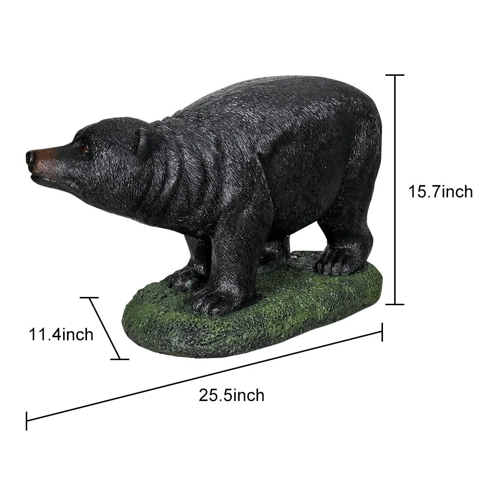 Concrete Bear Statue Foraging Black Bear 25 Inch, dimensions drawing