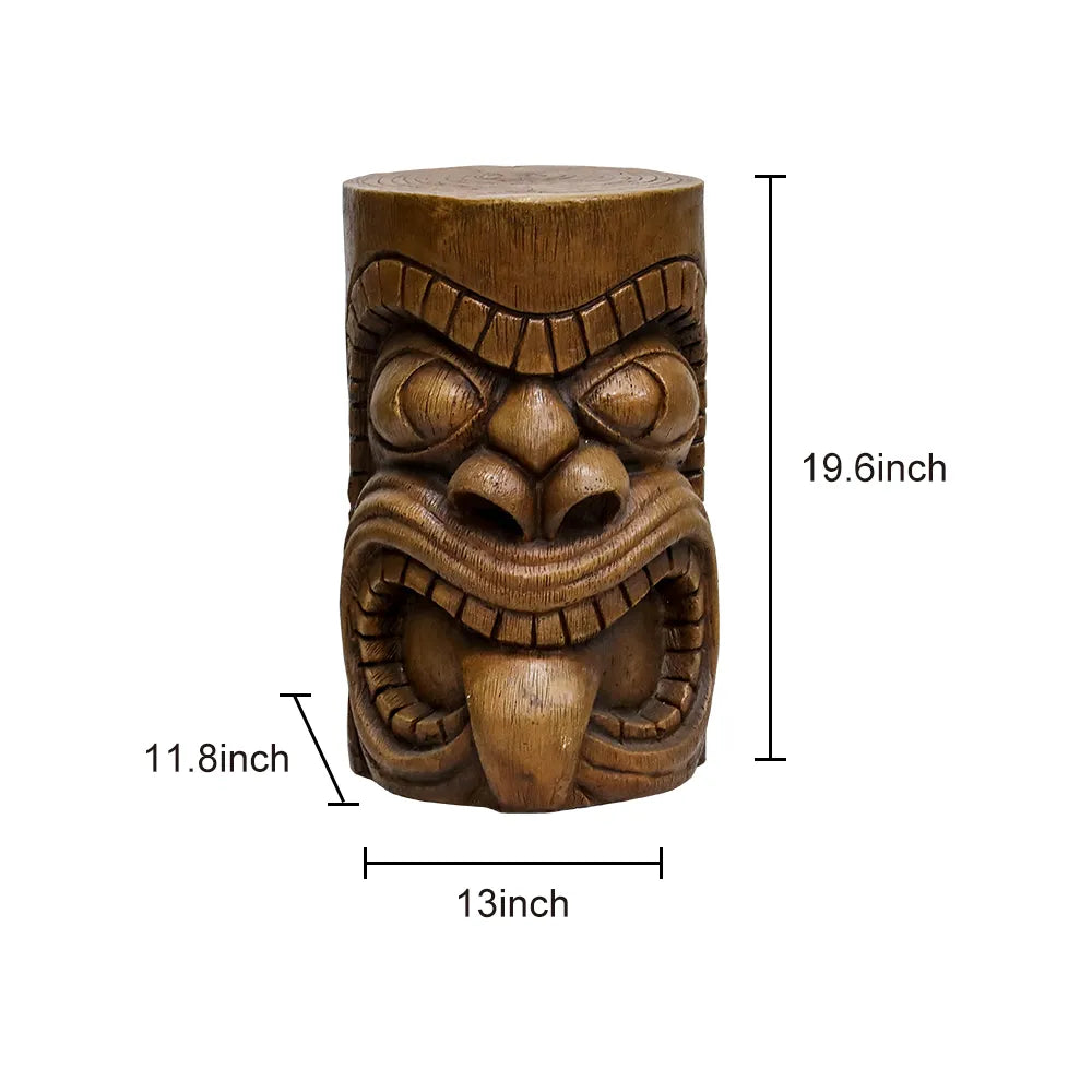 Concrete Garden Stool Tiki Kanaloa Seat 19 Inch, dimensions drawing