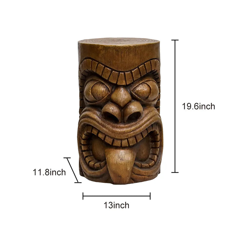 Concrete Garden Stool Tiki Kanaloa Seat 19 Inch, dimensions drawing