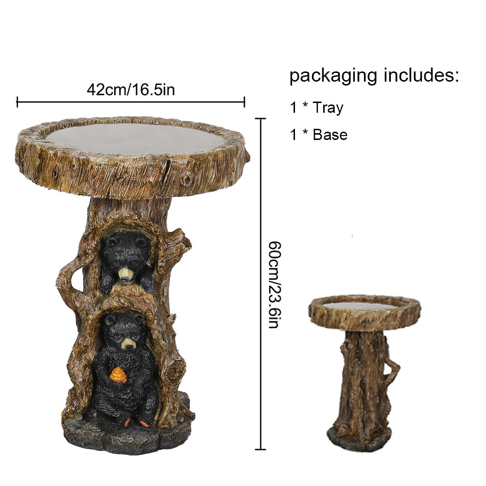 Concrete Bird Baths Two Cubs and Honeycomb 23 Inch, dimensions drawing