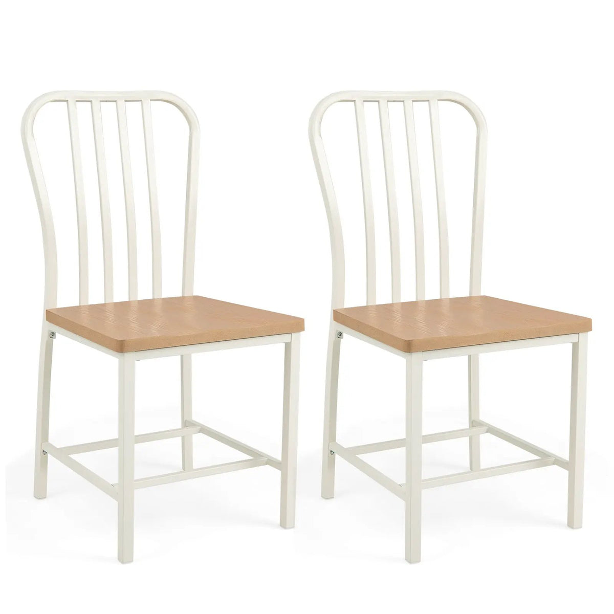 Armless Spindle Back Dining Chair Set of 2 with Ergonomic Seat by DirectDeals