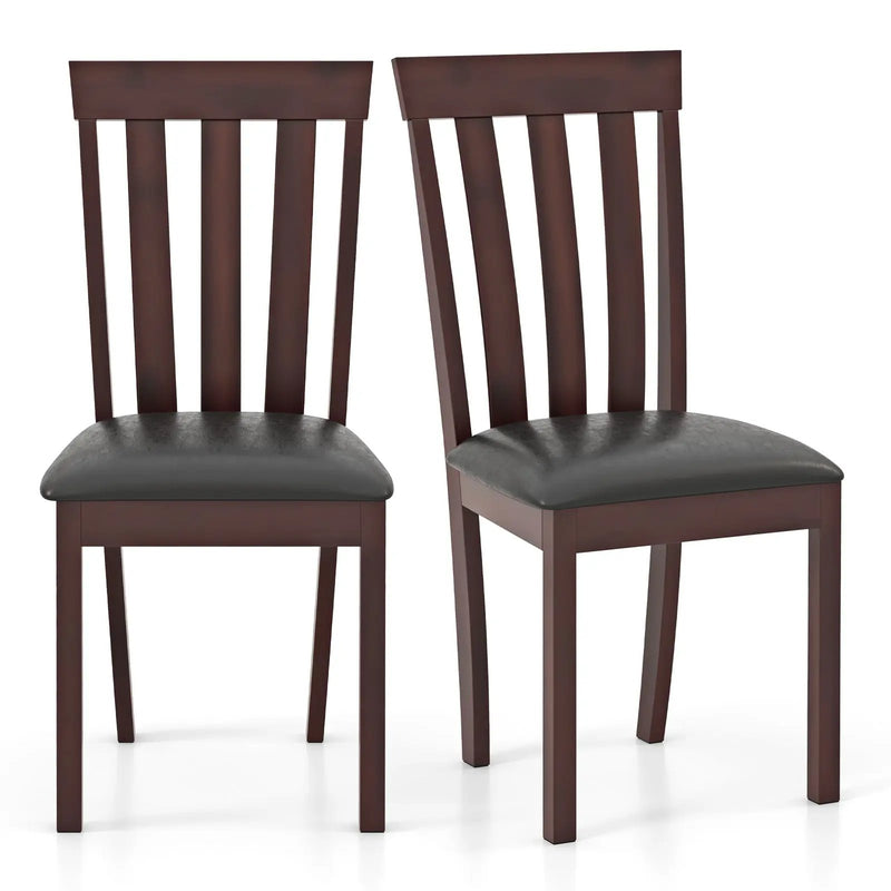 Dining Chair Set of 2 Upholstered Wooden Kitchen Chairs with Padded Seat and Rubber Wood Frame by DirectDeals
