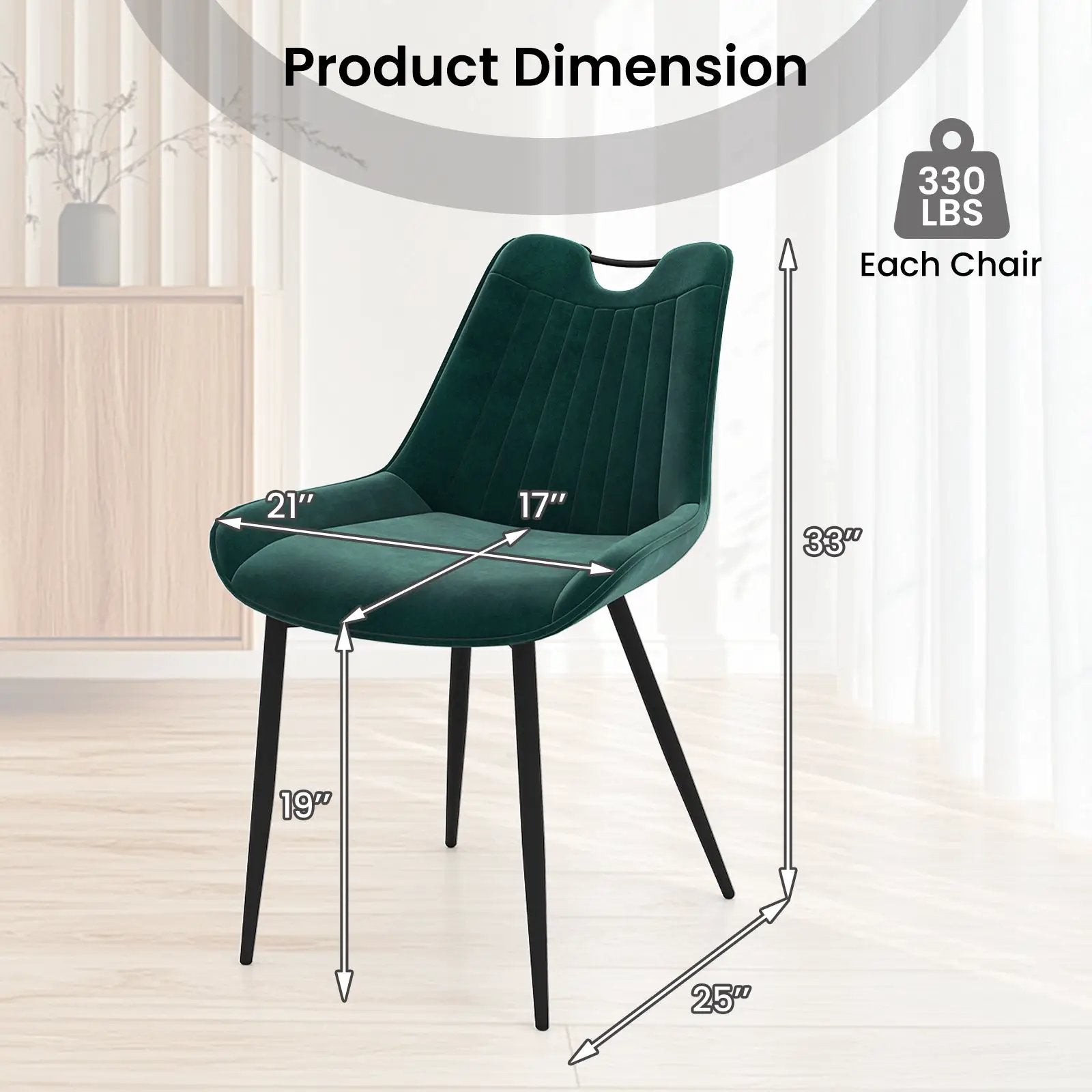 Dining Chair Set of 4 Faux Leather Upholstered Kitchen Chairs with Metal Legs by DirectDeals